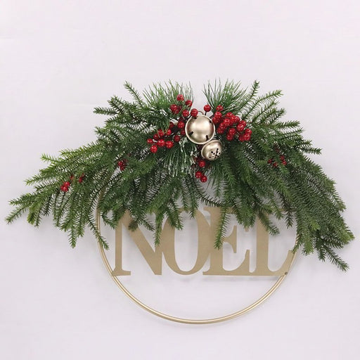 66cm Deluxe Christmas Metal Noel Wreath with Berries and Pine - Everything Party