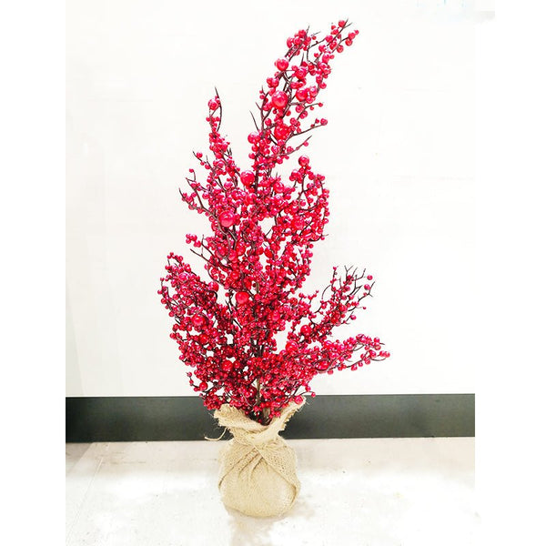 68cm Christmas Artificial Red Berry Tree in Jute Pot - Everything Party