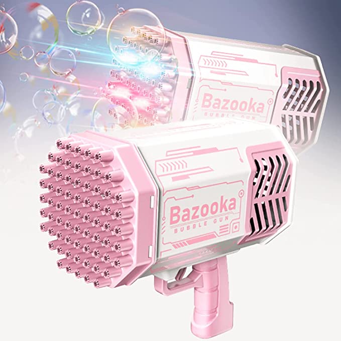 69 Holes Bazzoka Super Bubble Gun with Lighting Effects - Everything Party