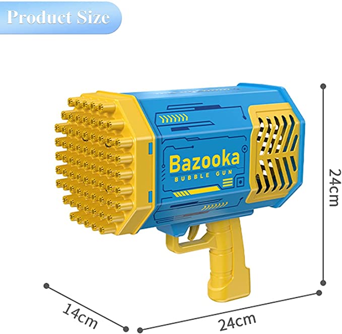 69 Holes Bazzoka Super Bubble Gun with Lighting Effects - Everything Party