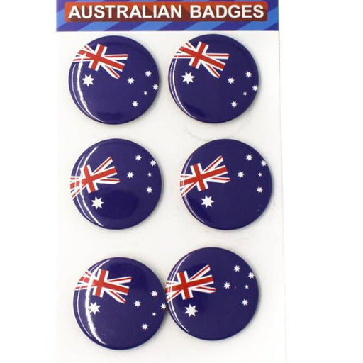 6pk Australia Flag Badges - Everything Party