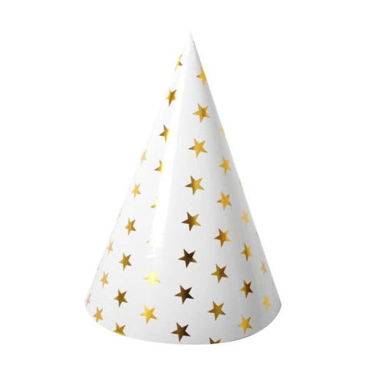 6pk Cardboard Party Hats - Foil Stars - Everything Party