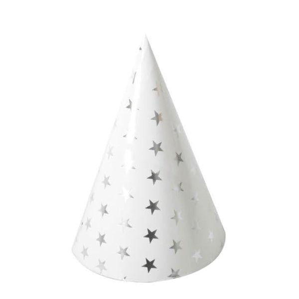 6pk Cardboard Party Hats - Foil Stars - Everything Party