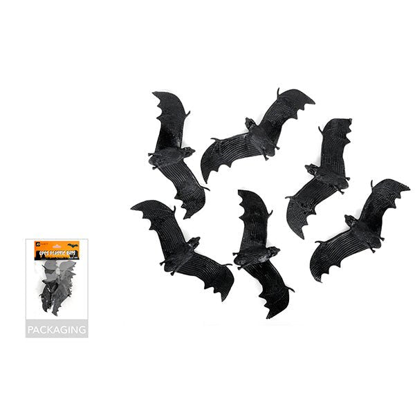 6pk Halloween Decorative Plastic Bats - Everything Party