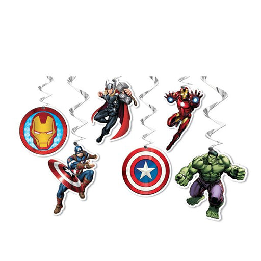 6pk Marvel Avengers Party Hanging Swirl Decorations - Everything Party