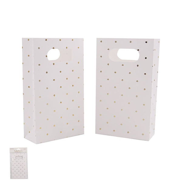6pk Metallic Gold Dotty Party Loot Bag - Everything Party