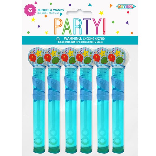 6pk Mini Bubble Wands - Blue - Everything Party
