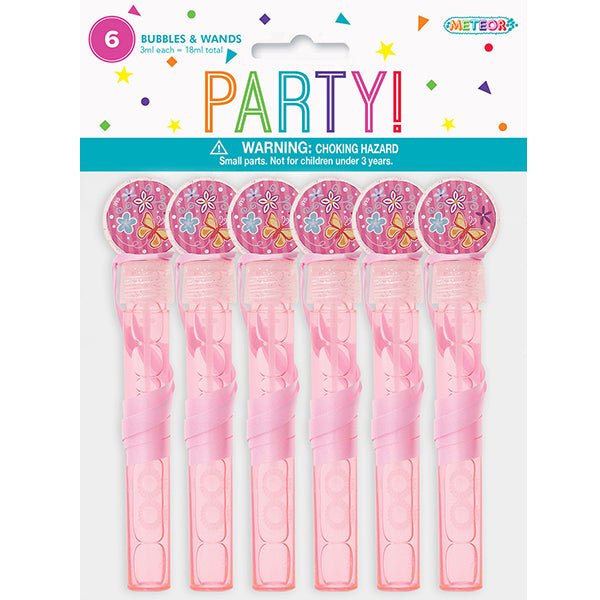 6pk Mini Bubble Wands - Pink - Everything Party