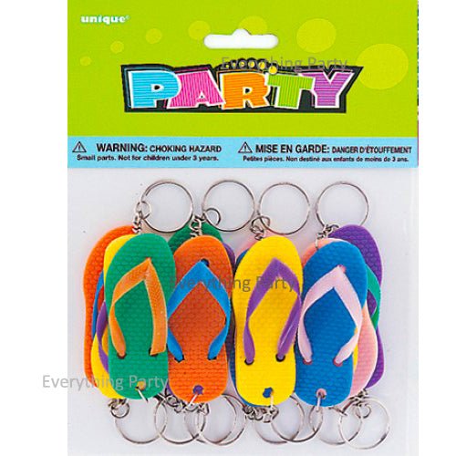 6Pk Mini Thong Flip Flop Key Ring - Everything Party
