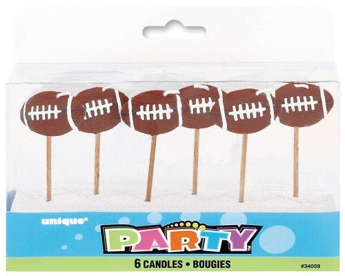6pk Rugby Shape Candles - Everything Party