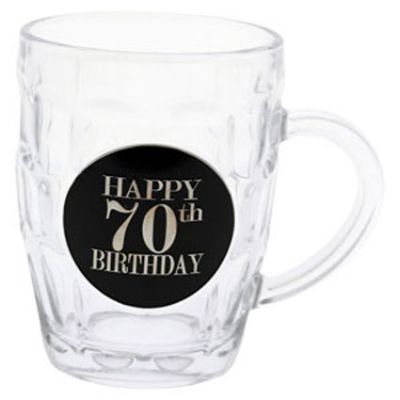 70th Birthday Badge Premium Dimple Stein - Everything Party