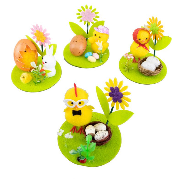 7.5cm Easter Chicks with Flower - Everything Party