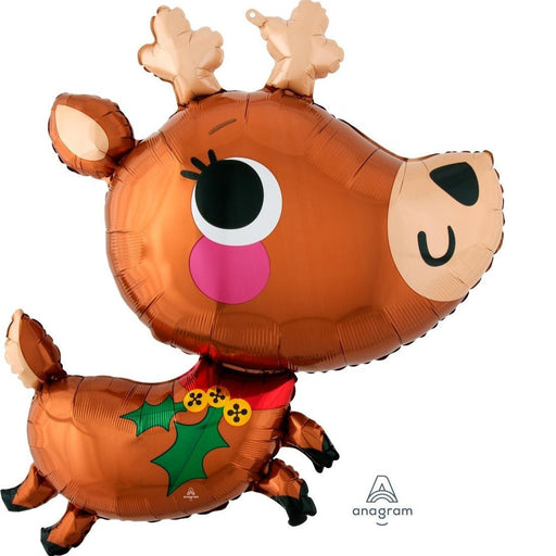 76cm Anagram SuperShape Adorable Reindeer Foil Balloon - Everything Party
