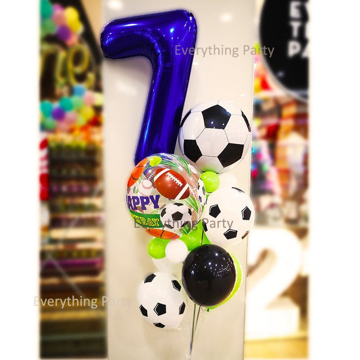 7th Birthday Soccer Balloon Bouquet - Everything Party
