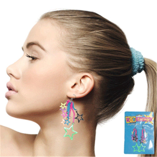 80's Multi Star Drops Earrings - Everything Party