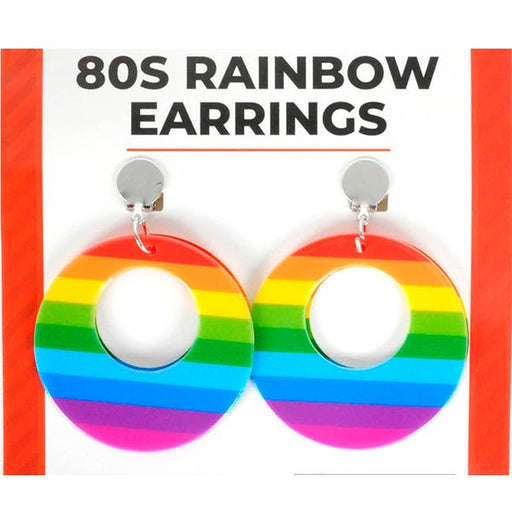 80s Neon Rainbow Clip-on Earrings - Everything Party
