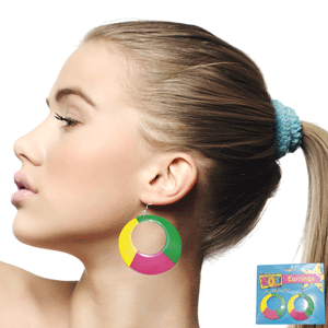 80's Style Multi Colour Earrings - Everything Party