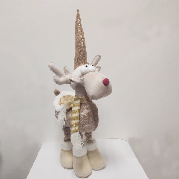 83cm Standing Gold Reindeer with Extendable Legs Christmas Decoration - Everything Party