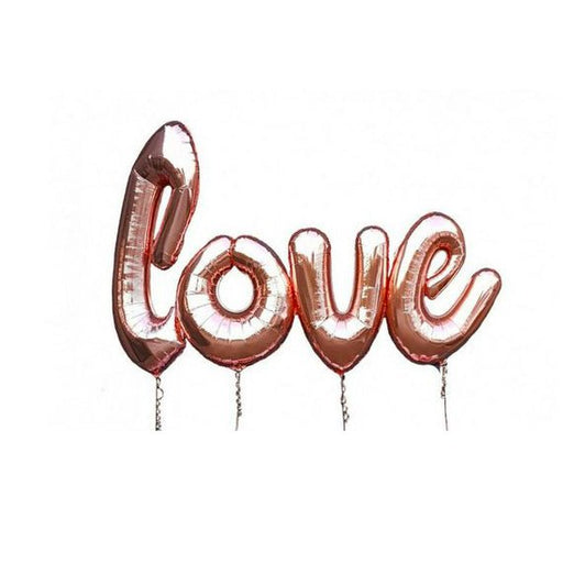 84*41" Giant Script 'love' Foil Helium Balloon Kit - Rose Gold - Everything Party
