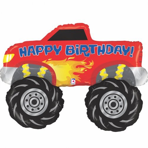 86cm Monster Truck Jumbo Shape Birthday Foil Balloon - Everything Party