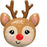 89cm Qualatex Foil Shape Red-Nosed Reindeer Head Balloon - Everything Party