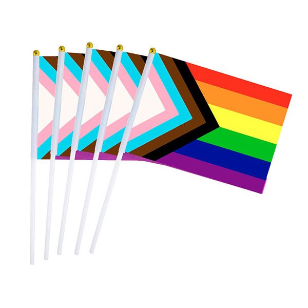 8pcs Rainbow LGBTQ+ Progress Pride Mini Flag with Stick - Everything Party