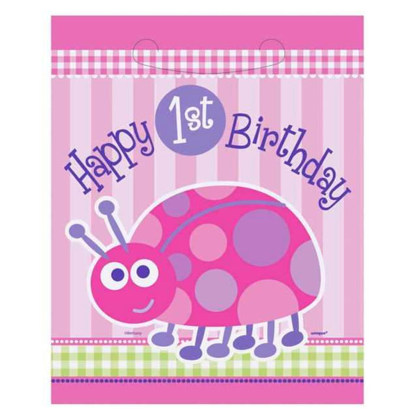 8pk 1st Birthday Ladybug Loot Bags - Everything Party
