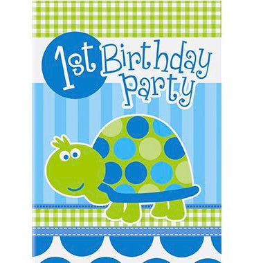 8pk 1st Birthday Turtle Invitations - Everything Party