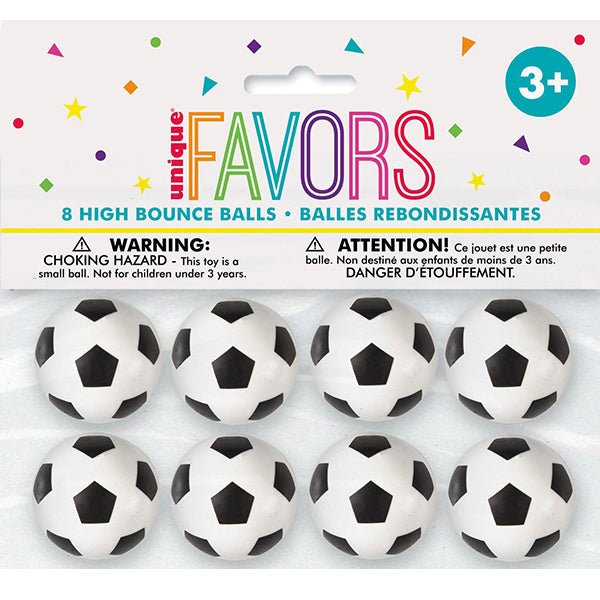 8pk 3D Soccer Bouncy Balls - Everything Party