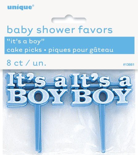 8pk Baby Shower Cake Picks (It's a Boy & It's a Girl) - Everything Party