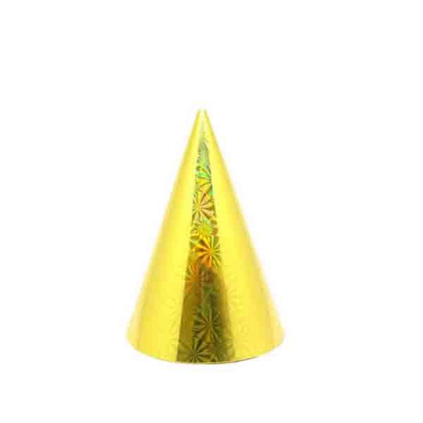 8pk Cardboard Party Hats - Gold - Everything Party