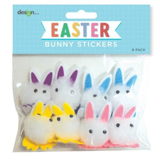 8pk Easter Pom Pom Bunny Stickers - Everything Party