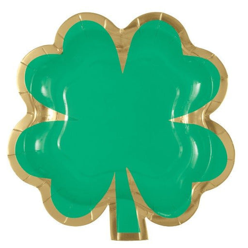 8pk Green Charming Shamrock Shape Paper Plates - Everything Party
