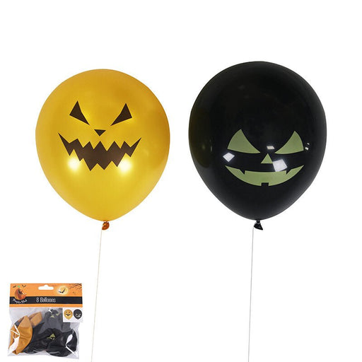 8pk Halloween Pumpkin Face Latex Balloon - Everything Party