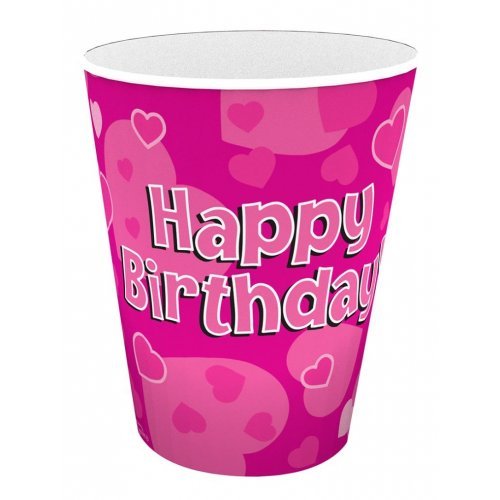 8pk Hapyy Birthday Paper Cups - Pink - Everything Party