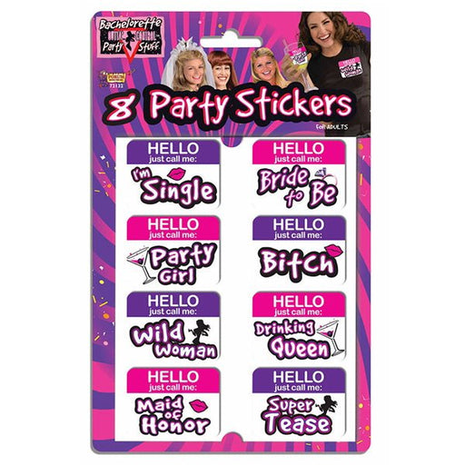 8pk Hens Party Bachlorette Stickers - Everything Party
