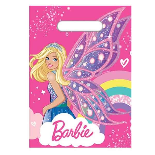 8pk Licensed Barbie Plastic Party Bags - Everything Party