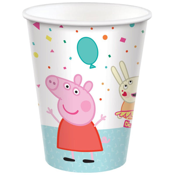 8pk Licensed Peppa Pig Confetti Party Paper Cups 266ml - Everything Party