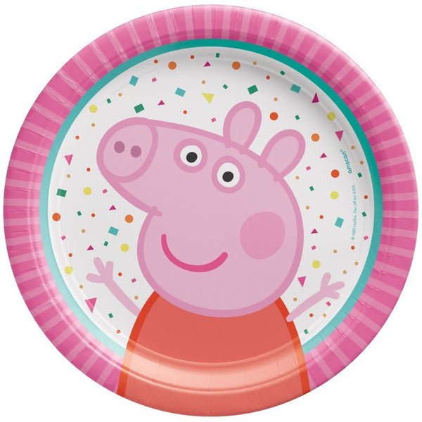 8pk Licensed Peppa Pig Confetti Party Paper Plates - Everything Party