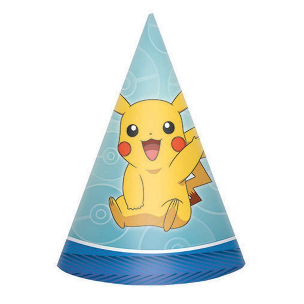 8pk Licensed Pokemon Core Party Hats - Everything Party