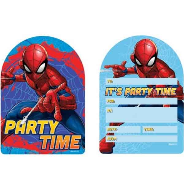 8pk Licensed Spiderman Party Invitation - Everything Party