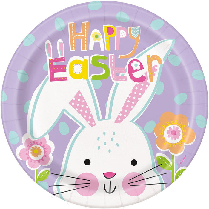 8pk Lilac Happy Easter Print Paper Plates - Everything Party
