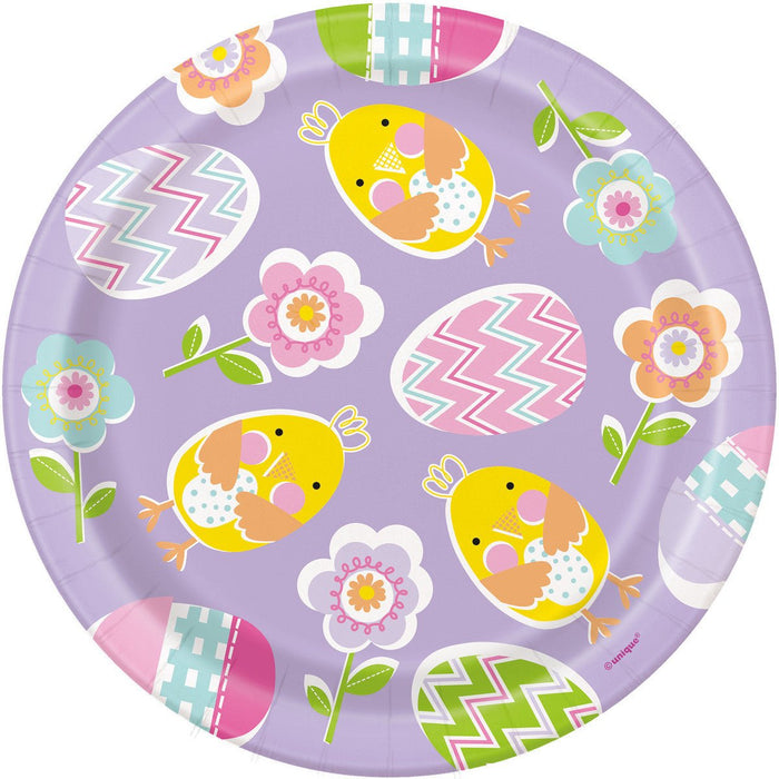 8pk Lilac Happy Easter Print Paper Plates - Everything Party