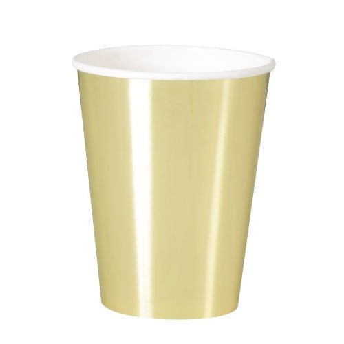8pk Metallic Gold Paper Cups - Everything Party