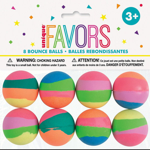 8pk Pastel Stripe Bounce Balls - Everything Party