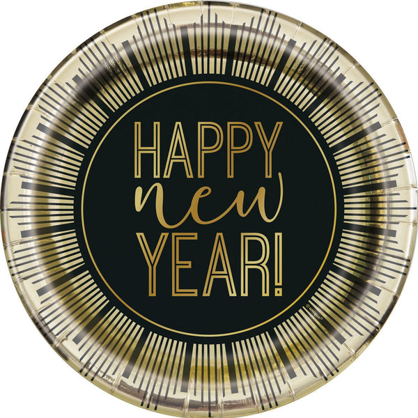 8pk Roaring Happy New Year Paper Plates - Everything Party
