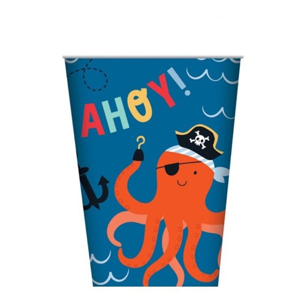 8pk Ships Ahoy Pirate Paper Cups - Everything Party