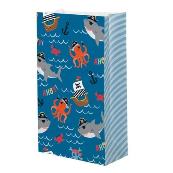 8pk Ships Ahoy Pirate Paper Party Bags - Everything Party
