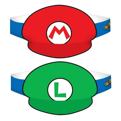 8pk Super Mario Brother Party Paper Hats - Everything Party