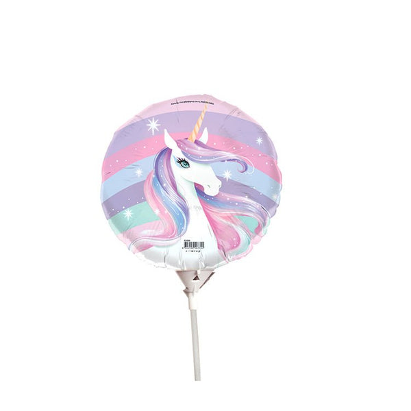 9" Unicorn Foil Balloon with Stick - Everything Party